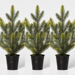 Set Of 3 13” Small Decorative Faux Christmas Tree